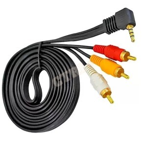CABO P3 90 GRAUS / 3 RCA (PINO MAIOR) 2,5MM 2 METROS