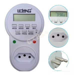 TIMER TEMPORIZADOR DIGITAL C/ PLUG DE TOMADA (BIVOLT)