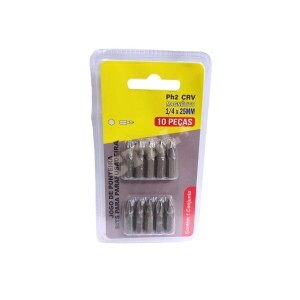 PONTEIRA BITS P/ PARAFUSADEIRA C/ 10 PCS (1/4 X 65MM)